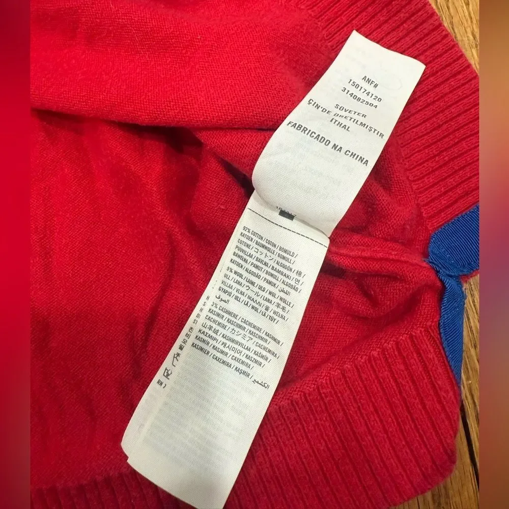 Abercrombie & Fitch Red Cashmere Wool Blend Crewneck Sweater Women’s Size XS